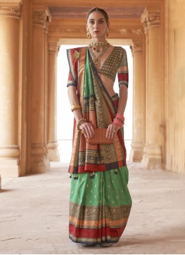 Green Silk Designer Saree