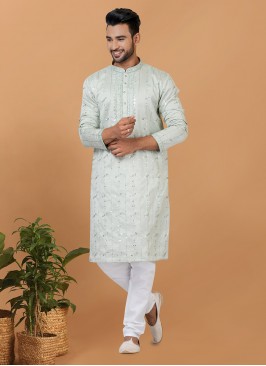 Green Silk Kurta Pyjama