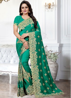 Green Silk Stone Work Traditional Saree