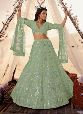 Green Thread Wedding Designer Lehenga Choli