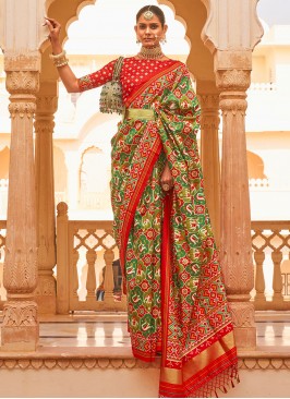 Green Tussar Silk Saree