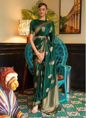 Green Weaving Contemporary Saree