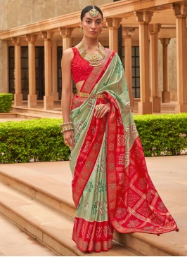 Green Weaving Trendy Saree