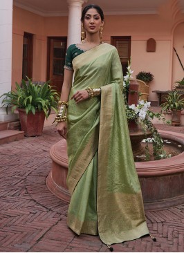 Green Weaving Trendy Saree