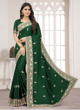 Green Wedding Crepe Silk Contemporary Saree