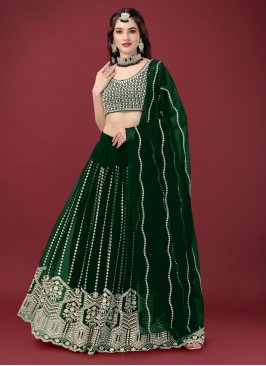 Green Wedding Designer Lehenga Choli