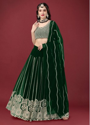 Green Wedding Designer Lehenga Choli