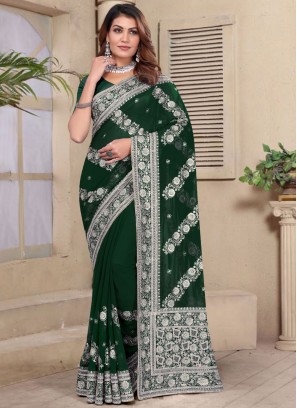 Green Zari Sangeet Classic Saree