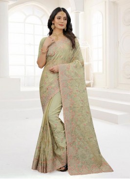 Green Zircon Traditional Saree