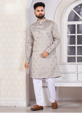 Grey Banglori Silk Kurta