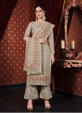 Grey Ceremonial Designer Salwar Suit