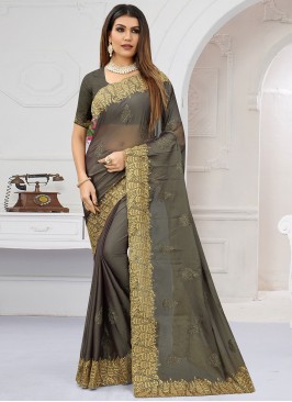 Grey Color Classic Saree