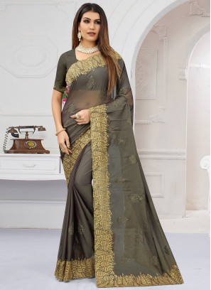 Grey Color Classic Saree