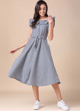 Grey Color Cotton Printed Kurti