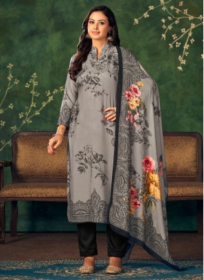 Grey Color Designer Salwar Kameez