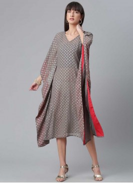 Grey Color Georgette Kaftan