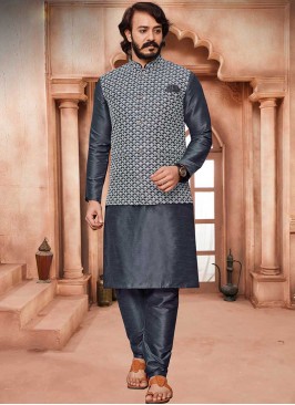 Grey Color Mens Kurta Jacket