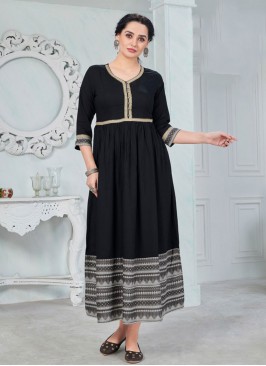 Grey Color Rayon Daily Wear Gown