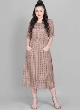 Grey Color Rayon Designer Kurti