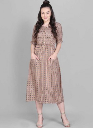 Grey Color Rayon Designer Kurti