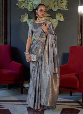 Grey Color Trendy Saree