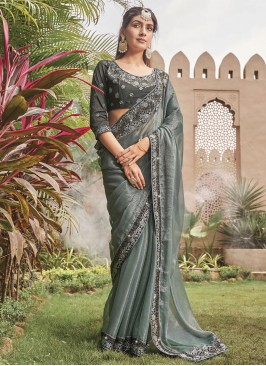 Grey Designer Festival Saree