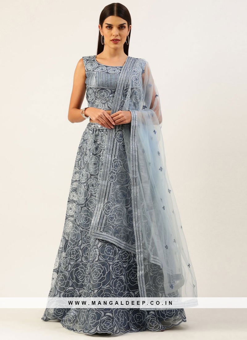 Latest and Designer Grey Color Lehenga Choli Online Shopping