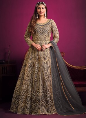 Grey Net Wedding Trendy Salwar Kameez