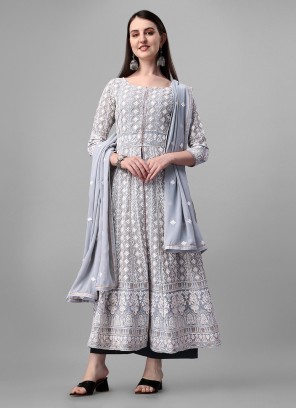 Grey Party Designer Salwar Kameez