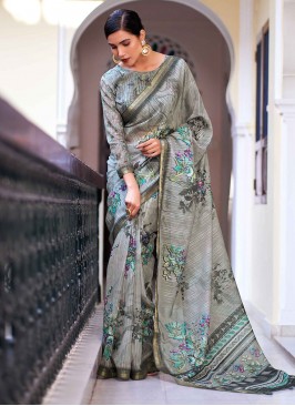 Grey Party Trendy Saree