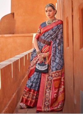 Grey Reception Trendy Saree