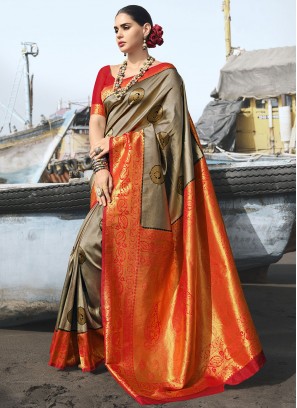 Grey Sangeet Contemporary Saree