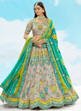 Grey Sequins A Line Lehenga Choli