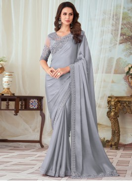 Grey Silk Classic Saree