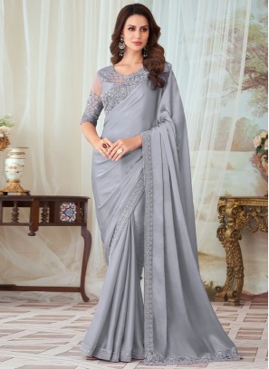 Grey Silk Classic Saree