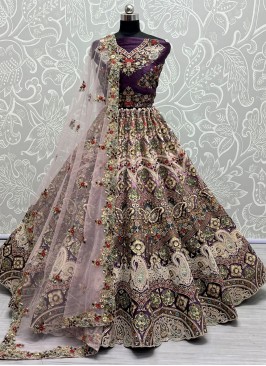 Gripping Diamond Purple Designer Lehenga Choli