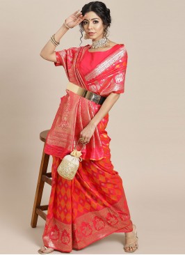 Gripping Embroidered Pink Classic Saree