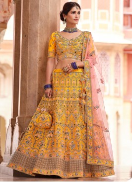 Gripping Faux Crepe Engagement Lehenga Choli