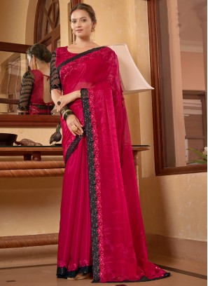 Groovy Chiffon Lace Trendy Saree