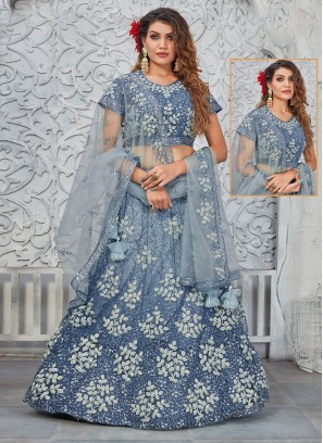 Groovy Sequins Blue Net Trendy Lehenga Choli