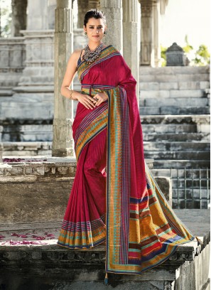Groovy Silk Maroon Weaving Designer Saree