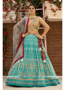 Handcrafted Georgette Ensemble with Vibrant Resham