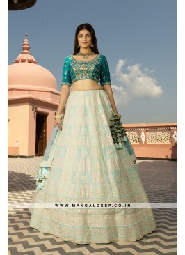 Handcrafted Georgette Ensemble with Vibrant Resham Embroidery