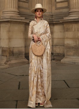 Handloom Cotton Classic Saree in Beige