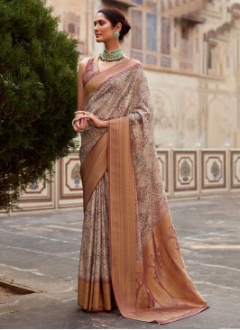 Handloom silk Woven Beige Classic Saree