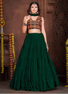 Haute Embroidered Green Lehenga Choli