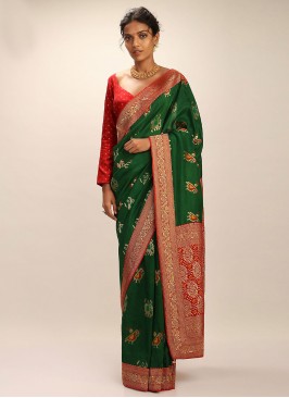 Haute Woven Art Banarasi Silk Contemporary Saree