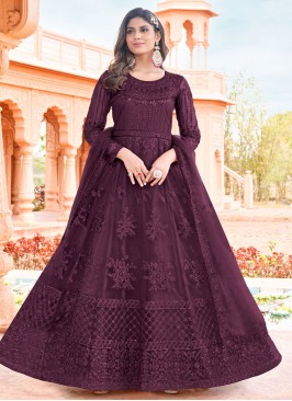 Heavenly Net Stone Work Anarkali Suit