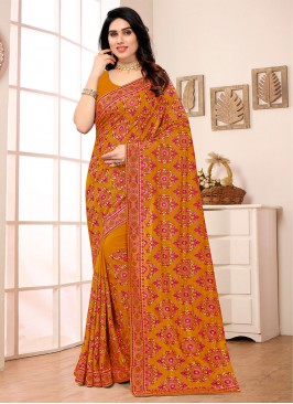 Heavenly Swarovski Mustard Saree