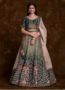 Heavenly Zari Green Art Silk Lehenga Choli